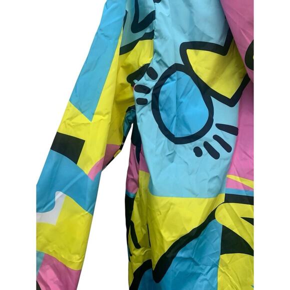 Reason Brand Peace Sign RELAX ANORAK Abstract Mesh Lined Windbreaker Men's L NEW - Picture 12 of 12